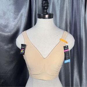 Bali Revolution ComfortFlex Fit Wirefree Bra Sz S Comfort Cool Seamless Nude NEW